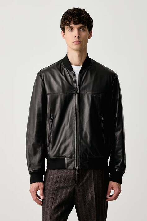 Armani Exchange Куртка-бомбер чоловіча шкіряна чорна XM003354 AF27323