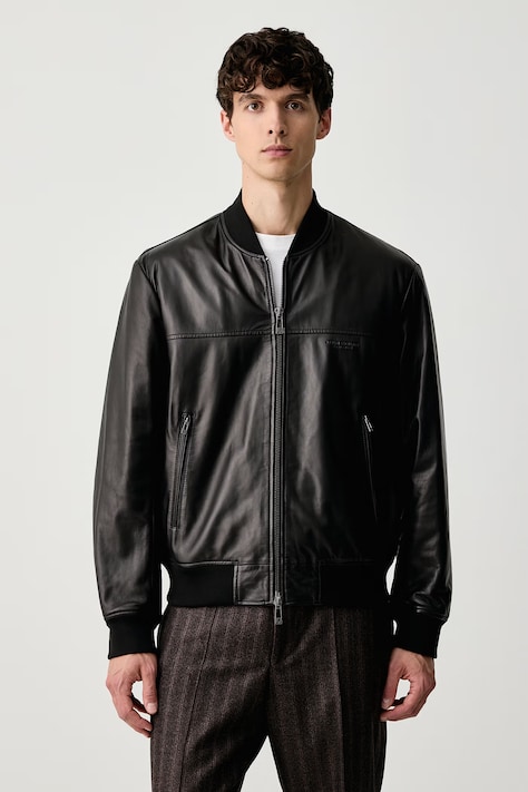 Armani Exchange Куртка-бомбер чоловіча шкіряна чорна XM003354 AF27323