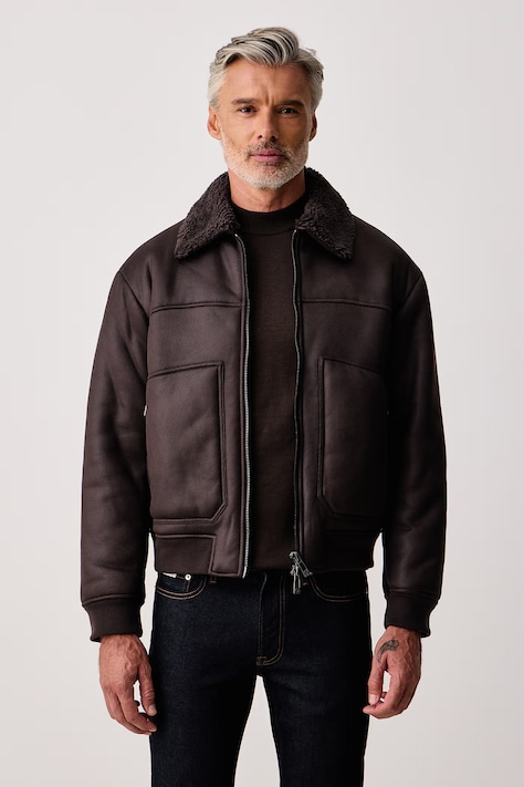 Armani Exchange Kurtka przejściowa męska z imitacji skóry brązowa XM003323 AF28562