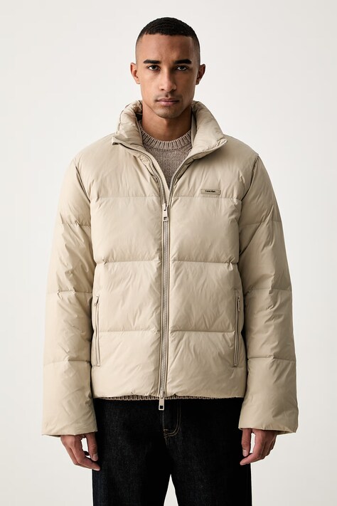 Calvin Klein πουπουλένιο μπουφάν ανδρικό μπεζ LV04LH502G