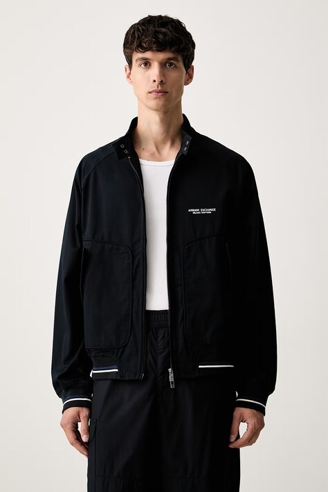 Armani Exchange kurtka przejściowa męska bawełniana granatowa XM002843 AF26040