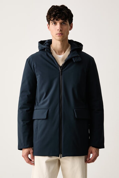 Trussardi péřová bunda pánská námořnická modř 8011M000037N