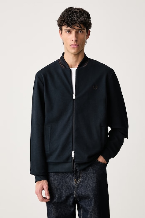 Fred Perry Bluza rozpinana męska z bawełną granatowa J3309