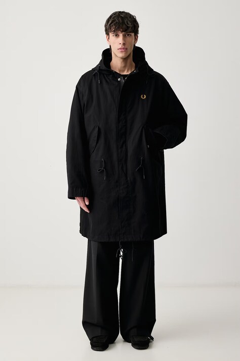 Fred Perry Parka męska bawełniana czarna J3321
