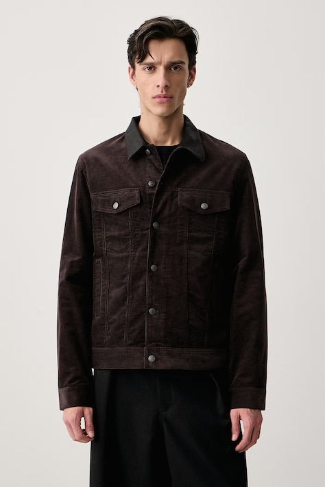 Zadig&Voltaire Μεταβατικό μπουφάν ανδρικό κοτλέ BASES καφέ WMOW01445