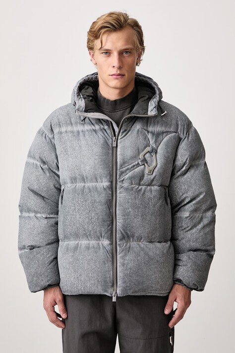 HELIOT EMIL Giacca piumino da uomo grigia AW26_M_02_093
