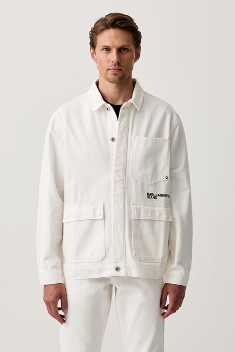Karl Lagerfeld Jeans kurtka męska jeansowa beżowa B3M14022
