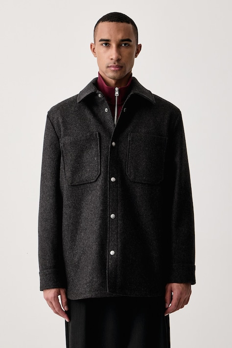 A.P.C. Kurtka koszulowa męska z wełną veste marcel szara WOZAA.H32130