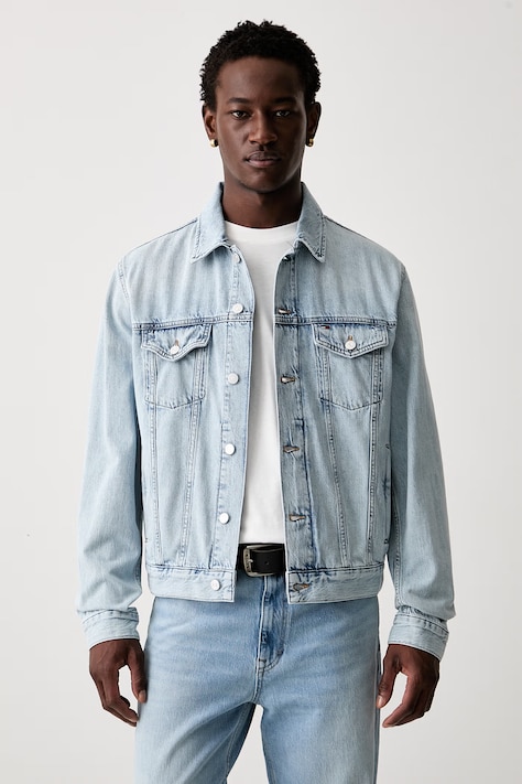 Tommy Jeans prehodna jakna moška denim modra DM0DM23657