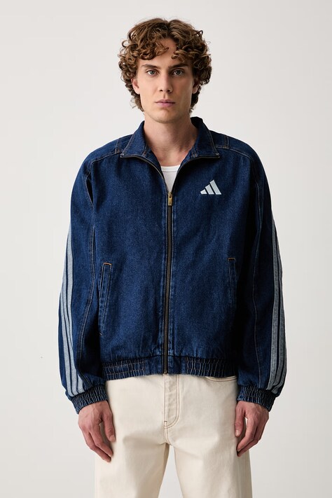 adidas kurtka przejściowa męska jeansowa Denim Pack granatowa KV8345
