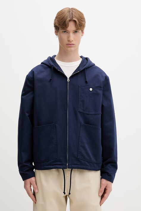Kenzo kurtka męska bawełniana granatowa FG65BL1919OT