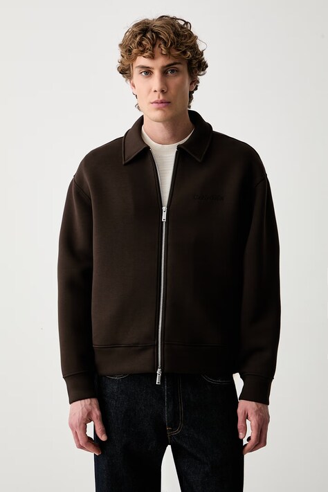 Calvin Klein μπλούζα με κουμπιά ανδρική καφέ LV04RG227G