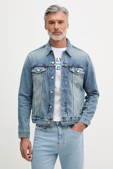 Calvin Klein Jeans kurtka jeansowa męska niebieska LV04RF957G