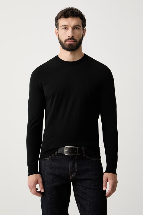 Guess pulover pentru bărbați cu vâscoză KADIR negru M6RR16 Z4442
