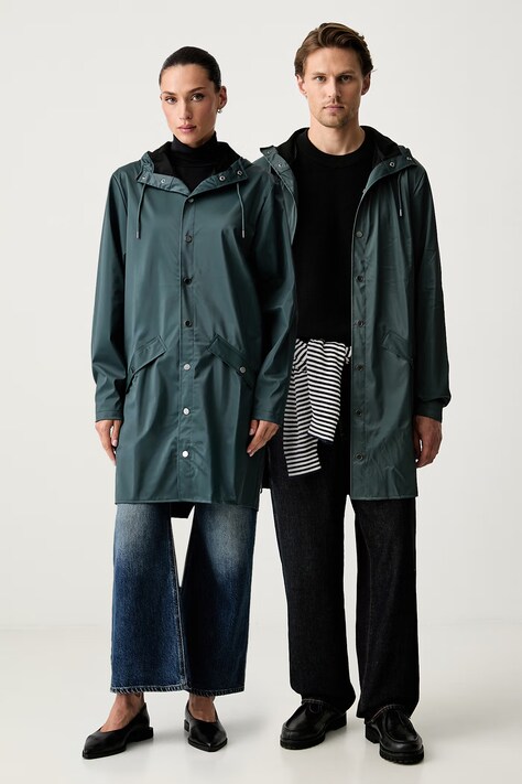 Rains kurtka przeciwdeszczowa Long Jacket W3 zielona 12020