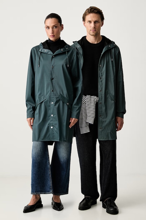 Rains αδιάβροχο μπουφάν Long Jacket W3 πράσινο 12020