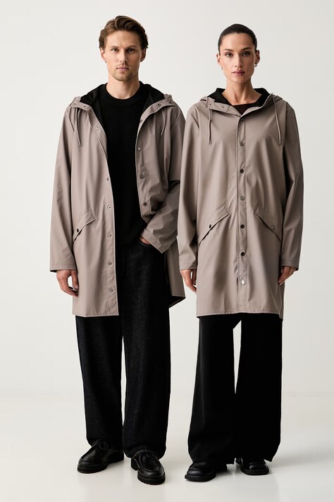 Rains kurtka przeciwdeszczowa Long Jacket W3 brązowa 12020