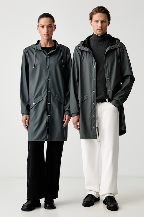 Rains kurtka przeciwdeszczowa Long Jacket W3 szara 12020
