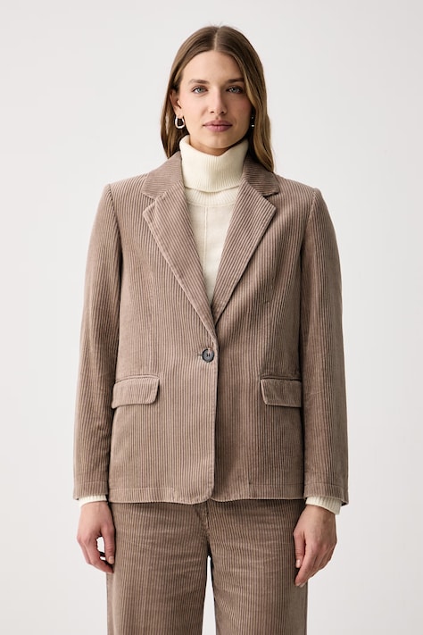 Sisley Giacca monopetto da donna in velluto a coste beige 29L0LW04K