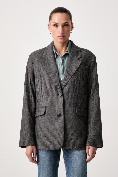 Levi's Jednoredni sako za žene s dodatkom vune LUNA RELAXED sivi 006SD