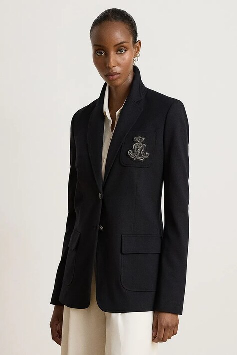 Lauren Ralph Lauren Marynarka damska z wiskozą czarna 200B27400