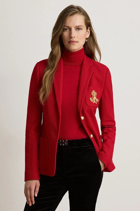 Lauren Ralph Lauren Marynarka damska z bawełną czerwona 200B30683