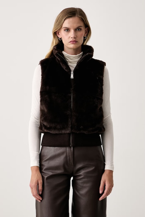 DKNY Bezrękawnik damski brązowy DP6V3181