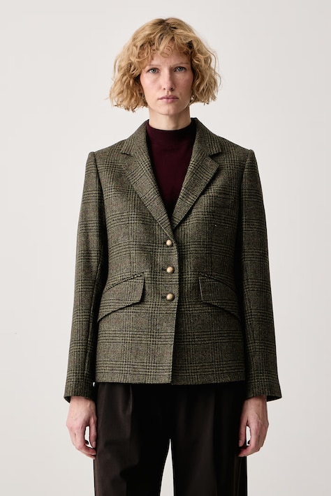 Barbour Marynarka damska wełniana zielona LTA0135