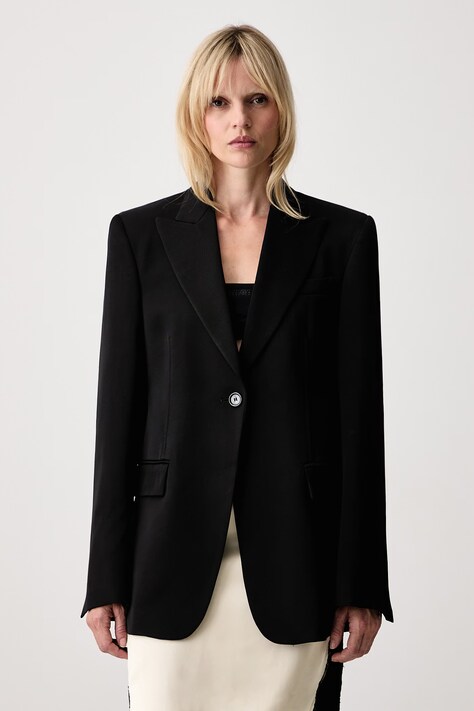 Sportmax Novella marynarka jednorzędowa z wiskozy damska czarna 2622046021600