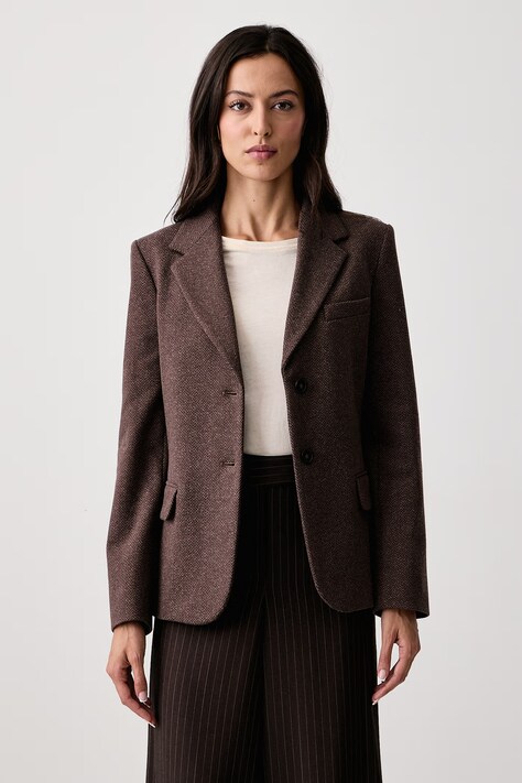 Weekend Max Mara Marynarka damska z dodatkiem wełny WKDFEROCE brązowa 2625916012600