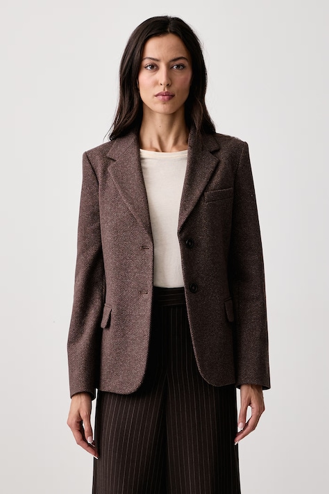 Weekend Max Mara Marynarka damska z dodatkiem wełny WKDFEROCE brązowa 2625916012600
