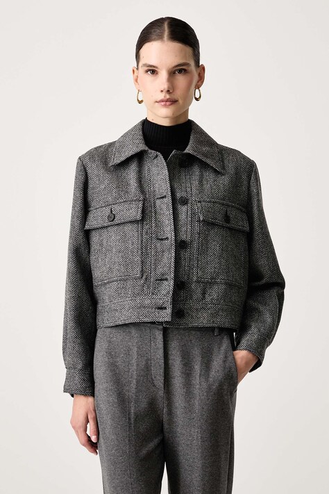 Weekend Max Mara Kurtka damska z wełną WKDGINNASTA szara 2625046072600