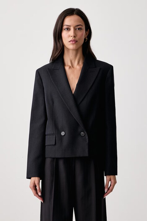 Weekend Max Mara Marynarka dwurzędowa damska z wełną WKDCANAPA granatowa 2625046062600
