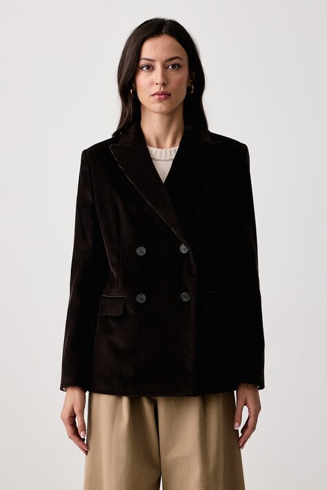 Weekend Max Mara Marynarka dwurzędowa damska sztruksowa WKDKATANGA brązowa 2625046012600