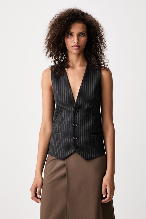 MM6 Maison Margiela Kamizelka damska z wełną czarna S62FB0089-MTN199