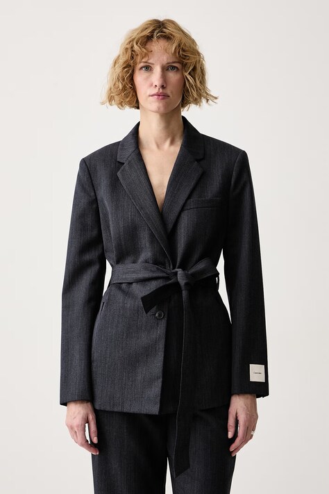 Calvin Klein Σακάκι γυναικείο με μαλλί γκρί LV044F400G