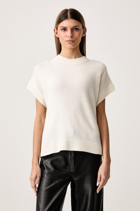 United Colors of Benetton Sweter damski z wełną beżowy 1SJWD10HR