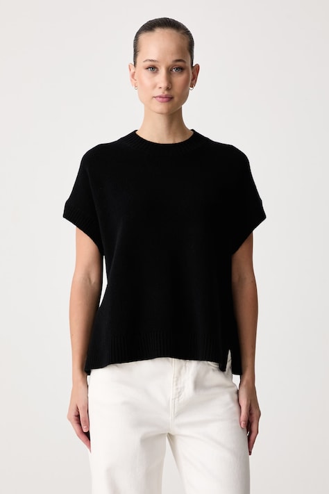 United Colors of Benetton Sweter damski z wełną czarny 1SJWD10HR