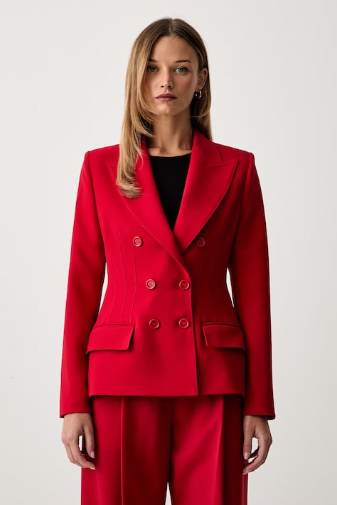 Elisabetta Franchi marynarka dwurzędowa damska czerwona GI25766E2
