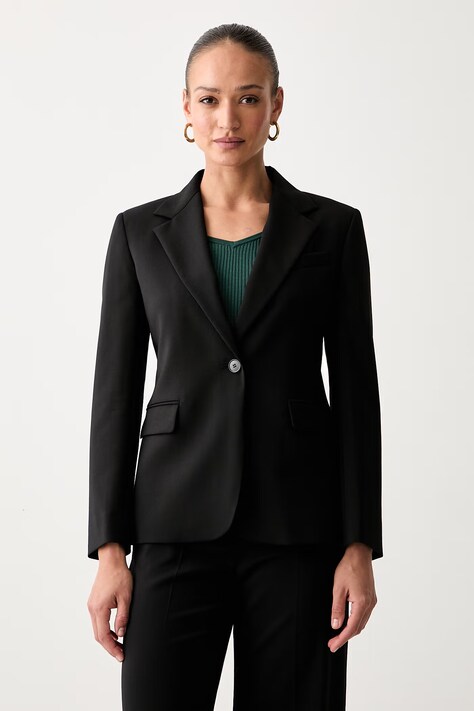 Weekend Max Mara marynarka jednorzędowa damska wełniana WKDLAMINE czarna 2625046081600