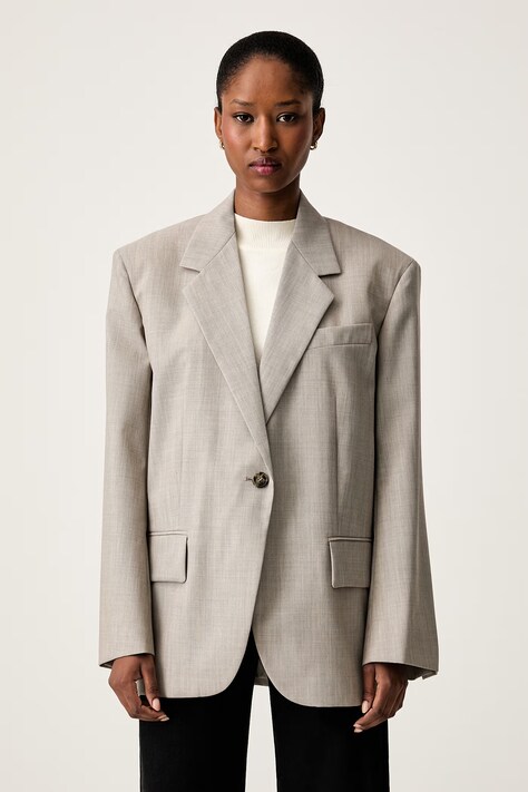 Weekend Max Mara marynarka jednorzędowa damska wełniana WKDATTILA beżowa 2625046071600