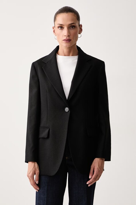 Weekend Max Mara Marynarka jednorzędowa damska wełniana WKDASTA czarna 2625046031600
