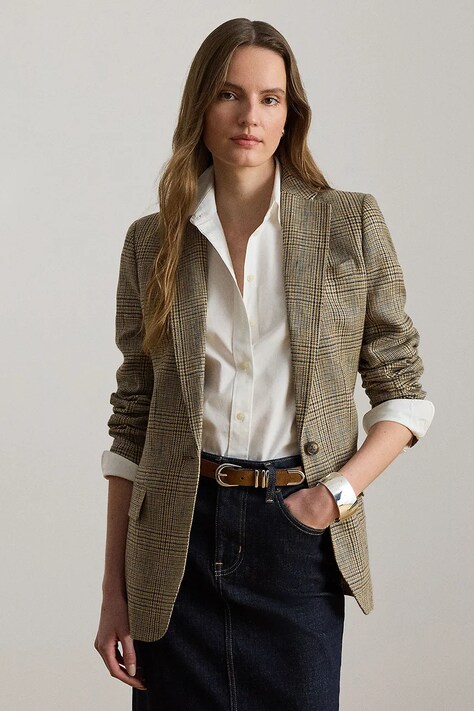 Lauren Ralph Lauren marynarka damska beżowa 200P14006