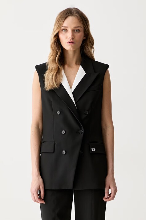 Karl Lagerfeld σταυρωτό γιλέκο γυναικείο μαύρο B3W14028
