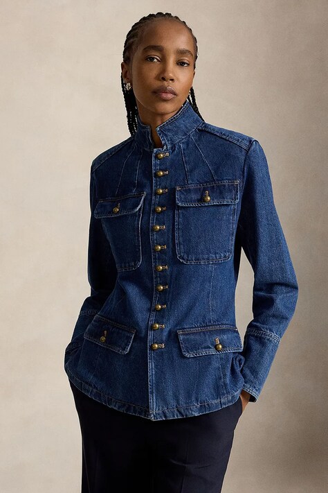 Polo Ralph Lauren marynarka jednorzędowa damska jeansowa granatowa 211B17224