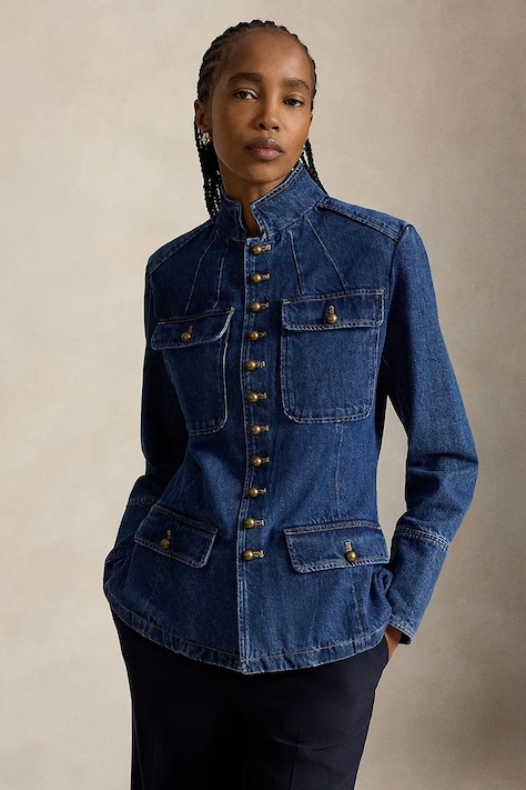 Polo Ralph Lauren marynarka jednorzędowa damska jeansowa granatowa 211B17224