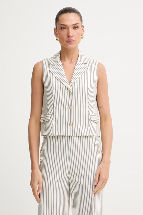 Morgan kamizelka jednorzędowa damska VSTRIPE beżowa VSTRIPE