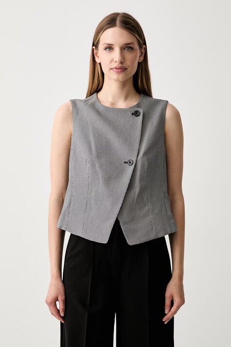 DKNY kamizelka dwurzędowa damska czarna UE6VE295