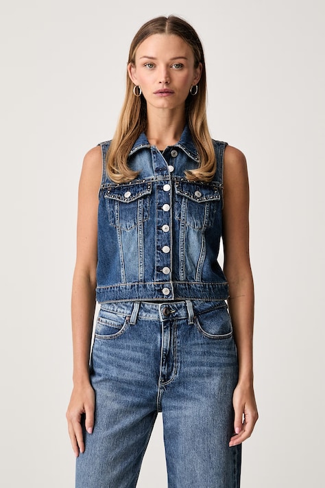 Guess kamizelka damska jeansowa JILL niebieska W6YN06 D1344