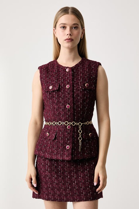 Marciano by Guess Prsluk za žene s dodatkom vune GENEVE bordo G6BN03 W4327